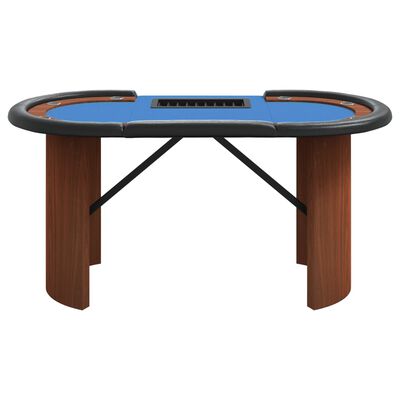 vidaXL Poker miza za 10 igralcev s pladnjem modra 160x80x75 cm