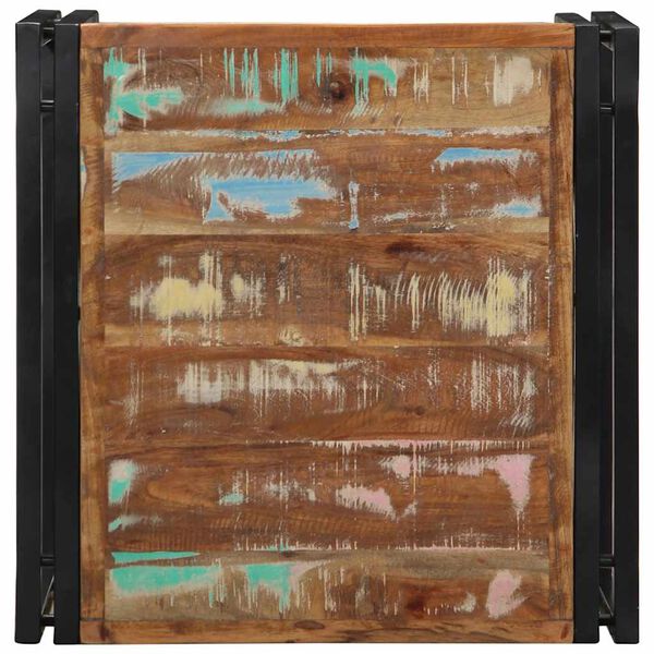 vidaXL Kava miza Multicolor 50x50x35 cm Masivni les Reclaimed