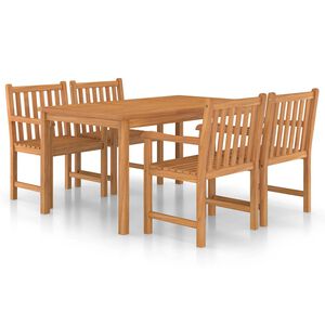 vidaXL 5-delni vrtni jedilni komplet 150x90 cm masivni tikov les