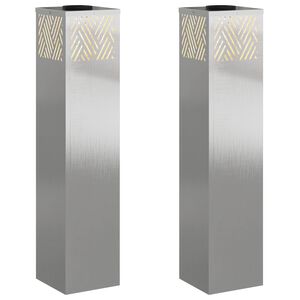 vidaXL Solarno LED svetilo za pot 2 kos Toplo bela 18 x 18 x 80 cm