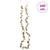 vidaXL Girlanda iz umetnega cvetja 6 kosov rožnata in šampanjec 240 cm