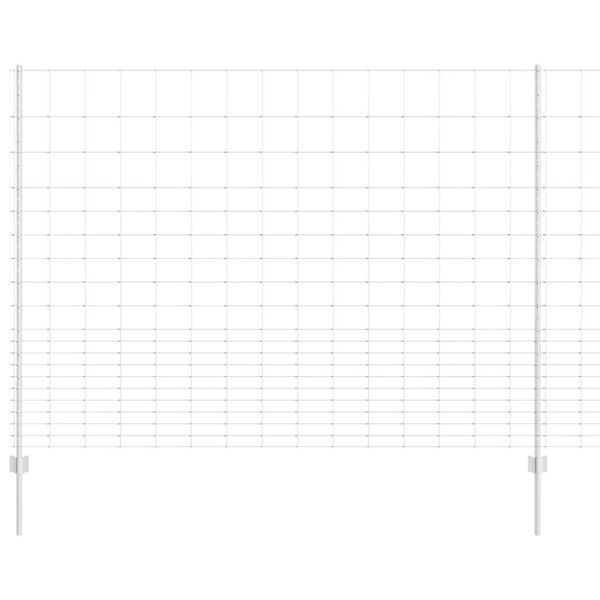 vidaXL Ograja s stebrom srebrna 1,6 x 25 m Jeklo
