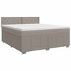 vidaXL Postelja boxspring z vzmetnico Taupe 160 x 200 cm Blago