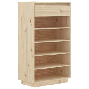 vidaXL Omarica za čevlje 60x34x105 cm trdna borovina