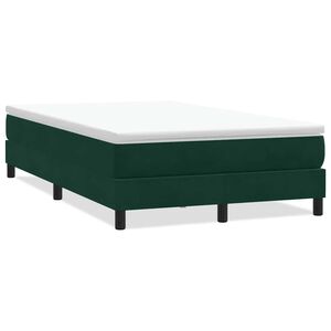 vidaXL Box spring postelja brez vzmetnico temno zelena 120x210cm žamet