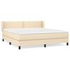 vidaXL Box spring postelja z vzmetnico krem 180x200 cm blago