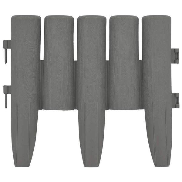 vidaXL Obroba za travo 36 kosov siva 10 m PP