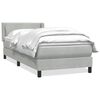 vidaXL Box spring postelja z vzmetnico svetlo siva 80x220 cm žamet