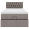 vidaXL Otomanska postelja z vzmetnico taupe 100x200 cm blago