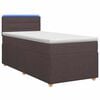 vidaXL Postelja boxspring z vzmetnico Temno rjava 90 x 190 cm Blago