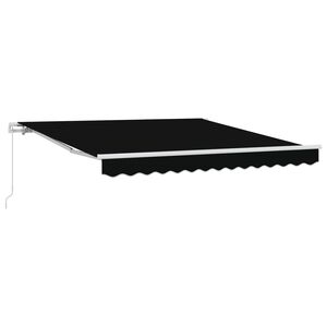 vidaXL Vlečna tenda Črna 300 x 250 x 165 cm Poliester in aluminij