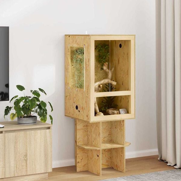 vidaXL Terarij Rjava 50 x 50 x 80 cm OSB