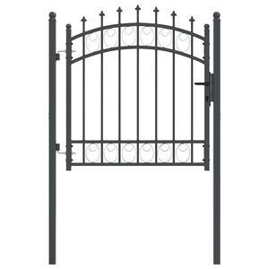 vidaXL Vrata ograje s bodicami EMMEN 100 x 100 cm Siva Zaklenljivo