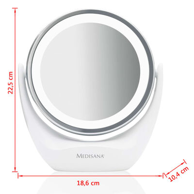 Medisana 2-v-1 Kozmetično Ogledalo CM 835 12 cm Bele Barve 88554