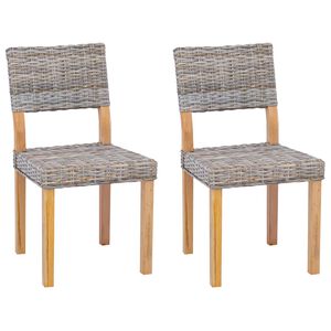 vidaXL Jedilni stol GENDT 2 kos Kubu rattan Kubu siva 46 x 55 x 84 cm