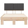 vidaXL Posteljni okvir z oblazinjenim vzglavjem z vzglavjem Temno siva