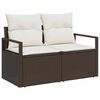 vidaXL Vrtni kavč z blazino 120 x 62 x 69 cm poli ratan