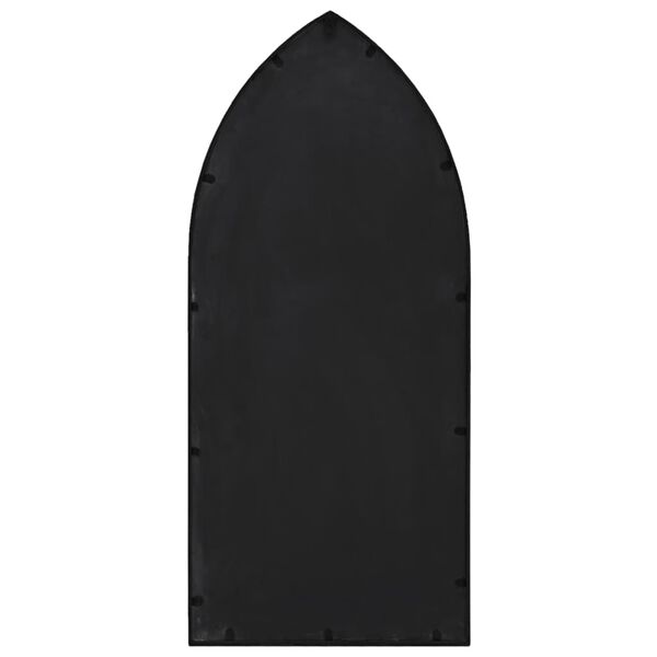 vidaXL Vrtno ogledalo črno 100x45 cm železno za zunanjo uporabo