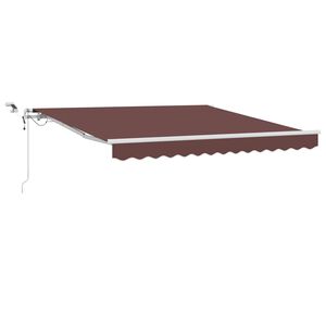 vidaXL Avtomatsko zložljiva tenda z LED rjava 300x250 cm