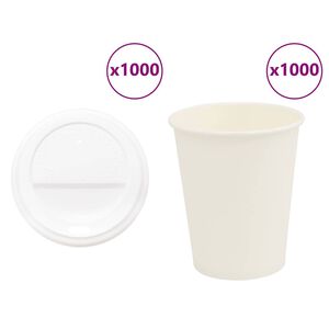 vidaXL Papirnate skodelice za kavo s pokrovčki 1000 kosov 8oz 200ml