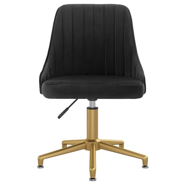 vidaXL Vrtljiv jedilni stol črn žamet