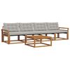 vidaXL Zunanja garnitura za sedenje 5 pcs Naravna in svetlo siva