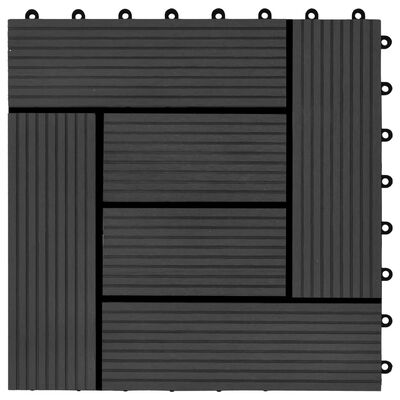 vidaXL Talne plošče 11 kosov WPC 30x30 cm 1 m² črne