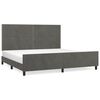 vidaXL Posteljni okvir brez vzmetnice temno siv 200x200 cm žamet