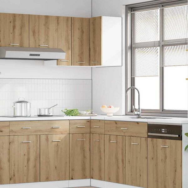 vidaXL Viseča kotna omarica “Lyon” artisan hrast 57x57x60 cm