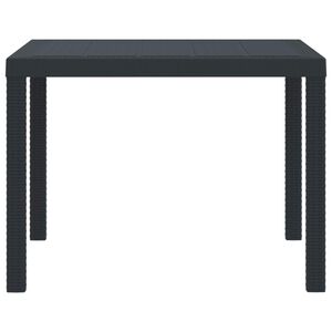 vidaXL Vrtna miza Antracit 100 x 100 x 73 cm poli ratan