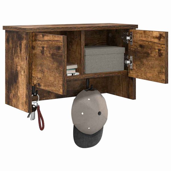 vidaXL Nadwyčajna obe&scaron;alnik za pla&scaron;če Dimljeni oreh 50 x 20 x 30 cm