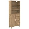 vidaXL Visok predalnik Umetni hrast 69,5 x 32,5 x 180 cm