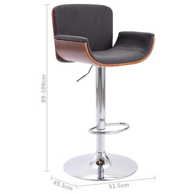 vidaXL Barski stolček sivo blago