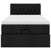 vidaXL Otomanska postelja z vzmetnico & LEDs črna 80x200cm blago