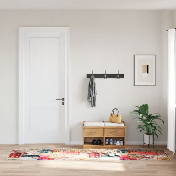 vidaXL Pralna preproga Patchwork 80x300 cm večbarvna protizdrsna