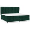 vidaXL Box spring postelja z vzmetnico temno zelena 200x200 cm žamet
