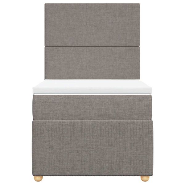 vidaXL Box spring postelja z vzmetnico taupe 100x200 cm blago