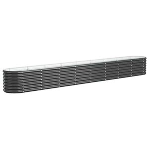 vidaXL Visoka greda iz cinkanega jekla 332x40x36 cm antracit