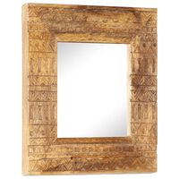 vidaXL Ročno izrezljano ogledalo 50x50x2,5 cm trden mangov les