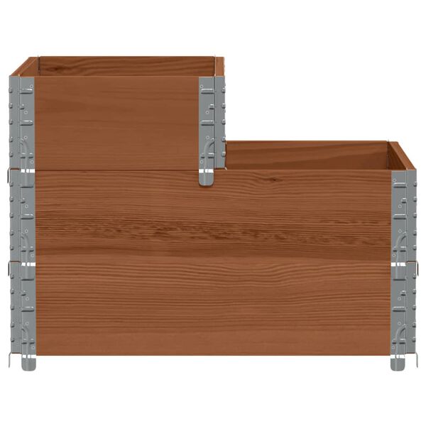 vidaXL Visoka greda 3-nadstropna rjava 120x80 cm trdna borovina