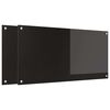 vidaXL Kuhinjski panel 2 kos Črna 100 x 50 cm kaljeno steklo