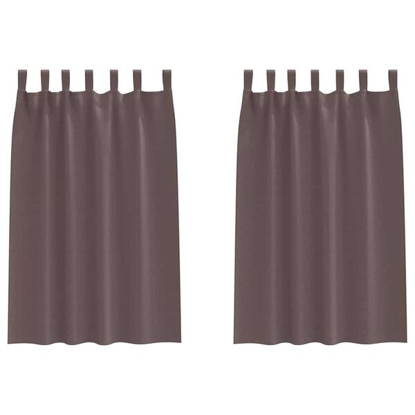 vidaXL Zavese za zatemnitev z obroči 2 pcs Temno rjava 175 x 140 cm