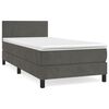 vidaXL Box spring postelja z vzmetnico temno siva 90x200 cm žamet