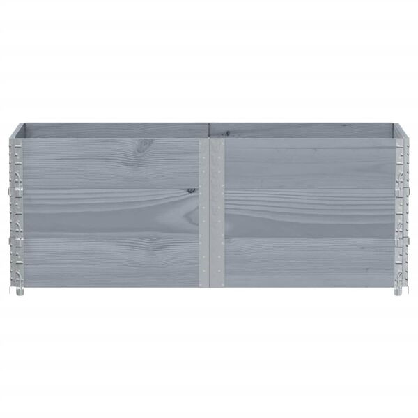 vidaXL Paletni okvirji 3 kosi sivi 150x50 cm trdna borovina