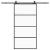 vidaXL Drsna vrata s kompletom strojne opreme črna 102,5x205 cm ESG steklo