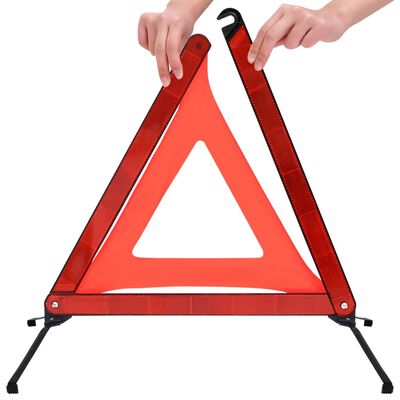 vidaXL Prometni opozorilni trikotniki 10 kosov rdeči 56,5x36,5x44,5 cm