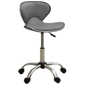 vidaXL Salonski stolček sivo umetno usnje