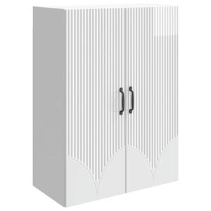 vidaXL Omara za steno Bela visok sijaj 66 x 34,5 x 90 cm