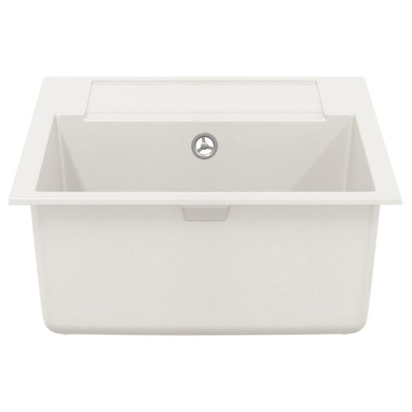 vidaXL Umivalnica Bela 780 x 500 mm 80% Kvarc in 20% Smola