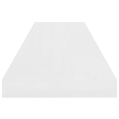 vidaXL Lebdeča polica visok sijaj bela 90x23,5x3,8 cm MDF